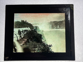 Vintage Color Magic Lantern Slide People Viewing  Niagara Falls - £18.31 GBP