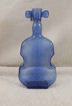 Vintage Cobalt Blue Glass Guitar/Violin/Cello Bottle 8 1/2&quot; x 4” with Hanger - £11.84 GBP