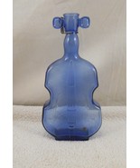 Vintage Cobalt Blue Glass Guitar/Violin/Cello Bottle 8 1/2&quot; x 4” with Ha... - £11.55 GBP