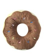 Plush Donut Pillow Chocolate Frosted with Sprinkles Round Throw Pillow D... - $16.63