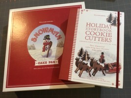 William Sonoma snowman Cake Pan  &amp; Holiday storybook cookie cutters never used - £23.38 GBP