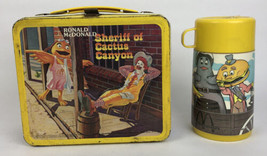 Ronald McDonald Sheriff of Cactus Canyon Metal Lunchbox w/ thermos Aladdin 1982 - £29.87 GBP