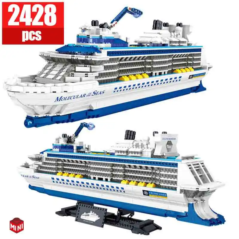 City 2428Pcs Cruise Liner Ship Sailing Boat Mini Model Building Blocks Creative - £77.26 GBP