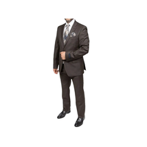 Mens TOMMY HILFIGER Suit Wool Blend 2 Button Side Vent Shark Texture 0132 Brown image 3
