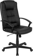 High Back Black Leathersoft-Padded Task Office Chair With Arms From Flash - £111.73 GBP