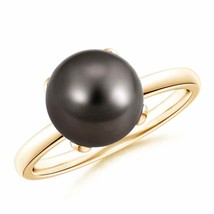 ANGARA Classic Solitaire Tahitian Pearl Ring for Women, Girls in 14K Solid Gold - £457.15 GBP