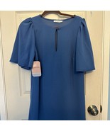 Ces Femme Blue Shift Dress with Keyhole Detail L NWT - $29.92