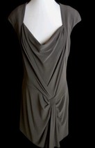 Joseph Ribkoff Dress Size 8 Shealth Brown Drape Neckline Lined New - $24.75