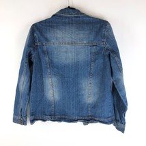 Kiabi Womens Denim Jacket Vintage Retro Trucker Medium Wash Fading XS 14Y - £22.68 GBP