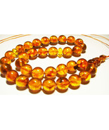 Amber Islamic 33 Prayer Beads Genuine Baltic Amber Misbaha  pressed - £94.68 GBP