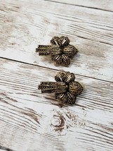 Vintage Clip On Earrings - Beautiful Ornate Bow - £11.14 GBP