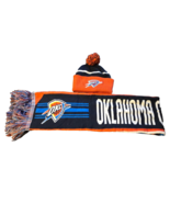OKC Thunder Beanie &amp; Scarf Set Adult Size Knit Winter Cap NBA Fan Gear - $40.68 CAD