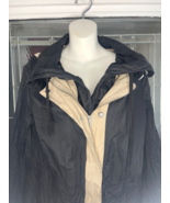 TAHARI Women&#39;s Sz S Black Polyester Rain Jacket Windbreaker Hood Sz M - $21.59 CAD