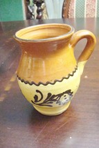 Vintage Hungarian Creamer Sarospatak Folk Art Pottery 4&quot; Original [62] - £35.61 GBP