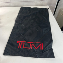Tumi Laundry Dust Luggage Cover Bag Sack Drawstring Black 29&quot; x17&quot; Red T... - £21.49 GBP