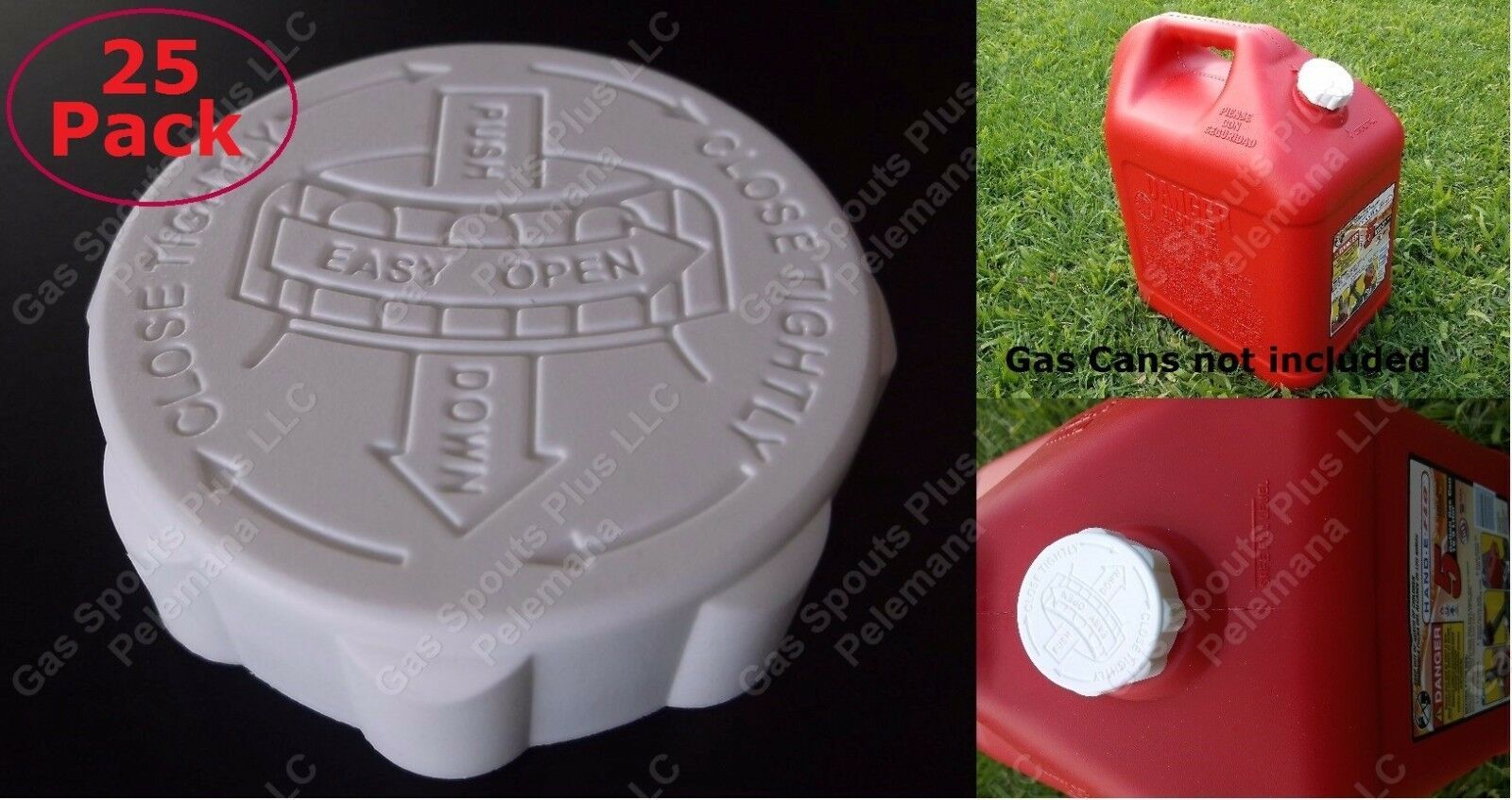 Primary image for 25-Pack BLITZ Gas Can CAPS ONLY Heavy Duty SAFETY GALLON LID Rubber Viton Gasket