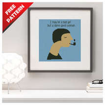 Lady with Pipe funny quote Free cross stitch PDF pattern - £0.00 GBP
