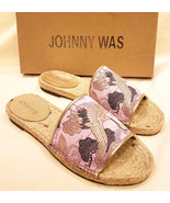 Johnny Was Embroidered Espadrille Flat Sandals Sz-9 Lilac - £120.17 GBP