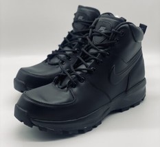 NEW Nike Manoa Leather Boots Triple Black 454350-003 Men&#39;s Size 11 - £109.60 GBP