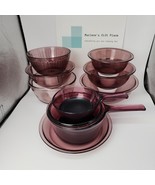 ♻️ Vintage Pyrex Cranberry 10-Pc  Baking Stacking Mixing Bowls &amp; Dishes ... - $3,146.01 MXN