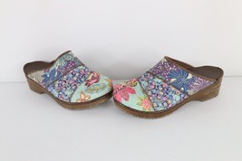 Sanita Womens US 9 EU 40 Flower Patchwork Chunky Platform Slip On Clogs Shoes - £46.67 GBP