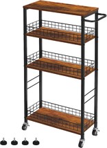 Ybing Slim Storage Cart 4 Tier Kitchen Rolling Cart On Wheels Mobile Nar... - $880.34 MXN