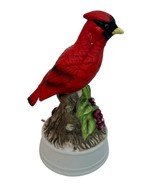 Vintage Red CARDINAL Bird CERAMIC Figurine MUSIC BOX 7.75&quot; - €16,32 EUR