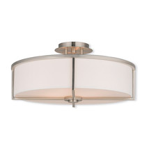 Livex Wesley 4 Light Flush Mount In Brushed Nickel - $9,118.67 MXN