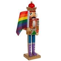 Gay Pride Rainbow Wooden Christmas Nutcracker 12 Inch F2088 - $45.52