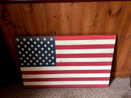 American Flag large Wood Wall Hanging - Huge size image 2