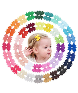 80PCS 2&#39;&#39; Baby Girls Fully Lined Grosgrain Boutique Solid Color Ribbon M... - $13.82