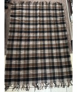 Vintage Pendleton Woolen Mills 100% Wool Plaid Brown Throw Blanket Size ... - $98.99