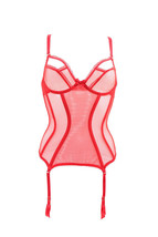 LAGEN&#39;T BY AGENT PROVOCATEUR Womens Corset Mesh Red Size UK 32B - £54.46 GBP