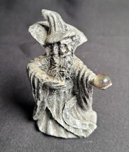 Silver Resin Merlin Or Wizard Figure With Orb 3.5&quot; H - £7.90 GBP