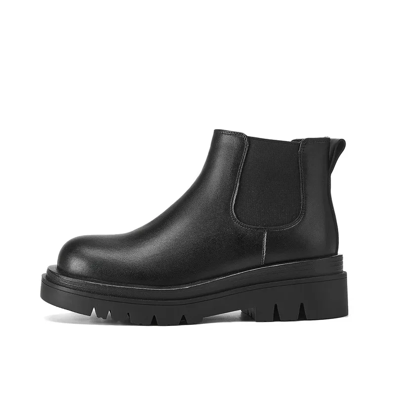 Asumer 2024 Hot Sale  Chelsea Boots Women Thick Bottom Casual Shoes Leather +Pu  - $139.30