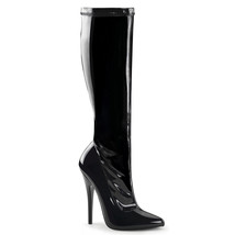 DEVIOUS DOM2000/B Sexy Exotic Black 6&quot; Stiletto High Heel Knee High Boots - £65.50 GBP