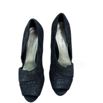 Ann Marino Sparkly Blk High Heels Formal peep toe Evening Shoes , Size 8 - $14.85