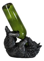 Full Moon Werewolf Rustic Woodlands Native Gray Wolf Wine Holder Figurine 9&quot;L - £25.57 GBP