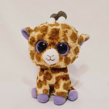 Giraffe Safari Ty Beanie Boos Plush Stuffed Animal 6&quot; Big Eyes Purple 2012 - £11.78 GBP