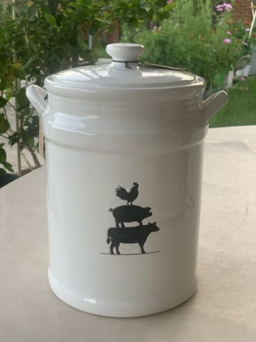 Home Essentials Farmstead Debossed Cow, Pig, Rooster Canister 135 Ounce - £134.52 GBP