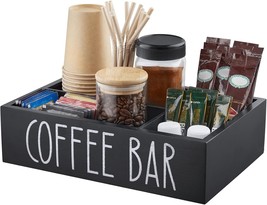Alelion Coffee Station Organizer With Removable Dividers -, Black Table ... - $34.94