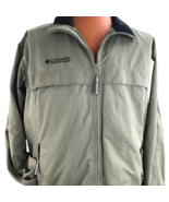 Columbia Windbreaker Jacket Button Full Zip Vented Packable Green Size L... - £39.14 GBP