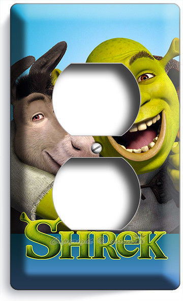 OGRE SHREK AND TALKING DONKEY OUTLET WALL PLATES COVER KIDS PLAY GAME ROOM DECOR