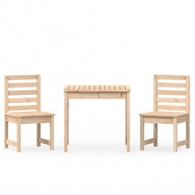 Outdoor Garden Patio Wooden Pine Wood 3 Piece Bistro Dining Set Chairs T... - $205.67+