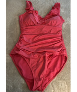 Ralph Lauren Womens Pink Beach Club Surplice V Neck Ruffle Swimsuit Unde... - $87.30 CAD