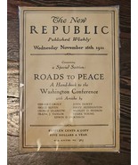 The New Republic Published Weekly, Wednesday November 16th 1921 Vol XXVI... - $56.16 CAD