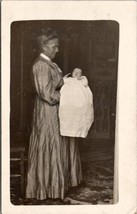 RPPC Lovely Edwardian Grandmother with Newborn Baby c1907 Real Photo Postcard X3 - £7.95 GBP