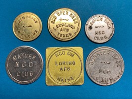MILITARY TRADE TOKENS, USAF, LORING, MATHER, FAIRCHILD, BOSSIER, LACKLAN... - $49.50