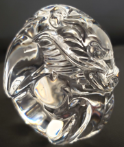 Steuben Signed Crystal Dragon Figurine Hand Cooler or Paperweight Vintage - £126.31 GBP