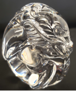 Steuben Signed Crystal Dragon Figurine Hand Cooler or Paperweight Vintage - £124.00 GBP